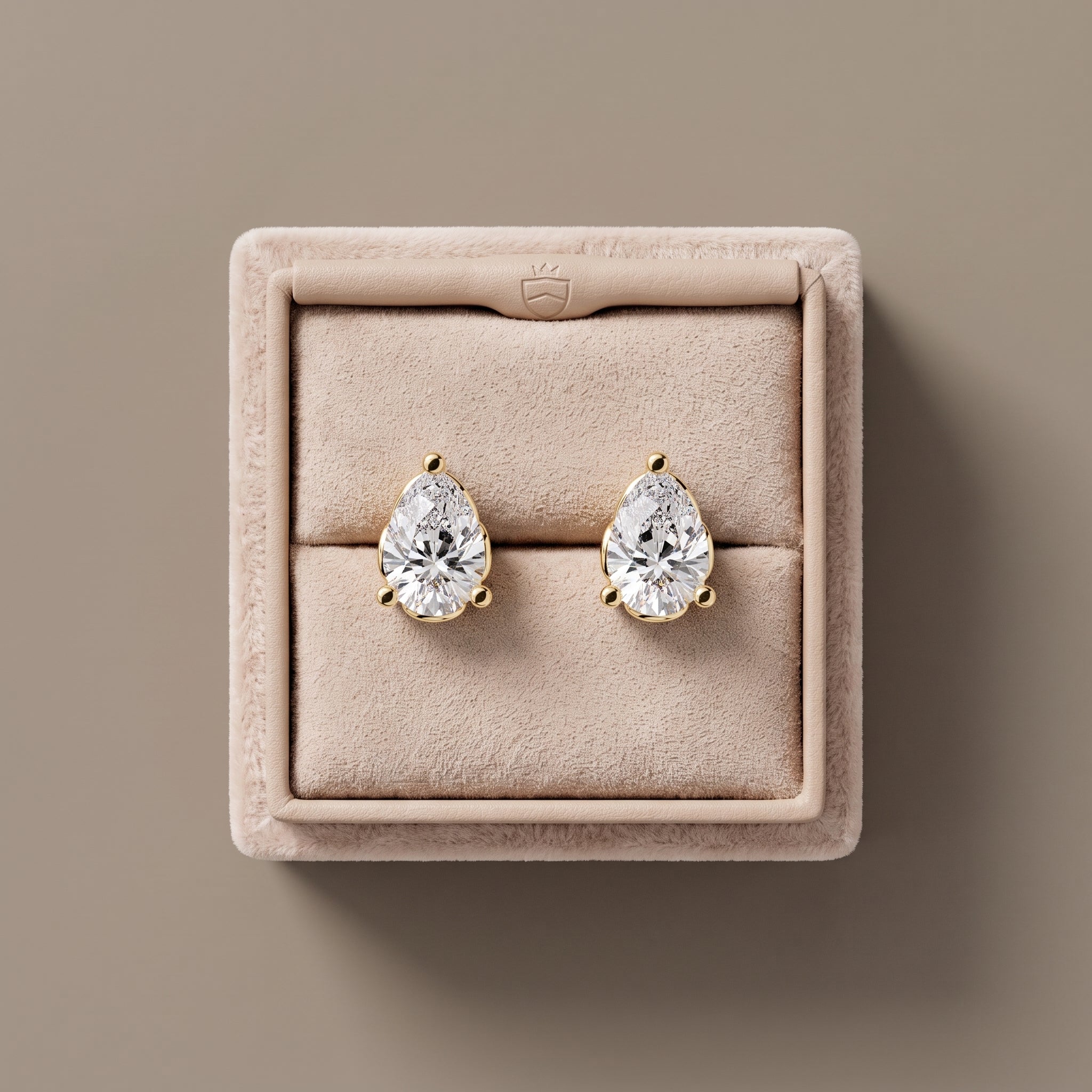 Yellow Pear Cut Moissanite Stud Earrings