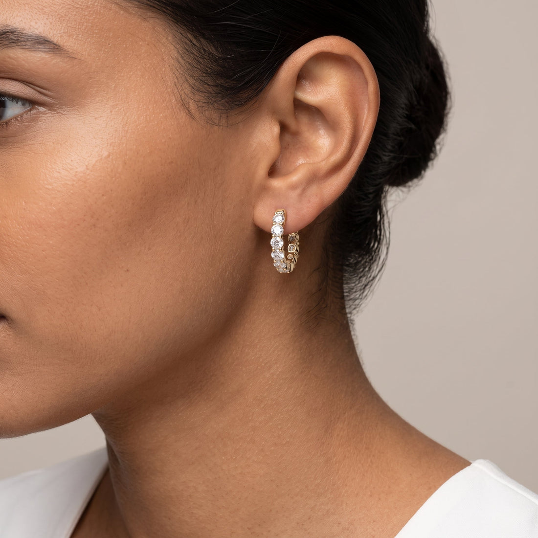 Yellow Gold Round Hoop Earrings