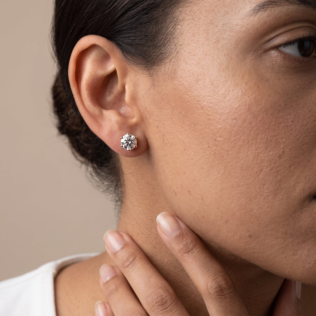 Rose Gold Round Stud Earrings