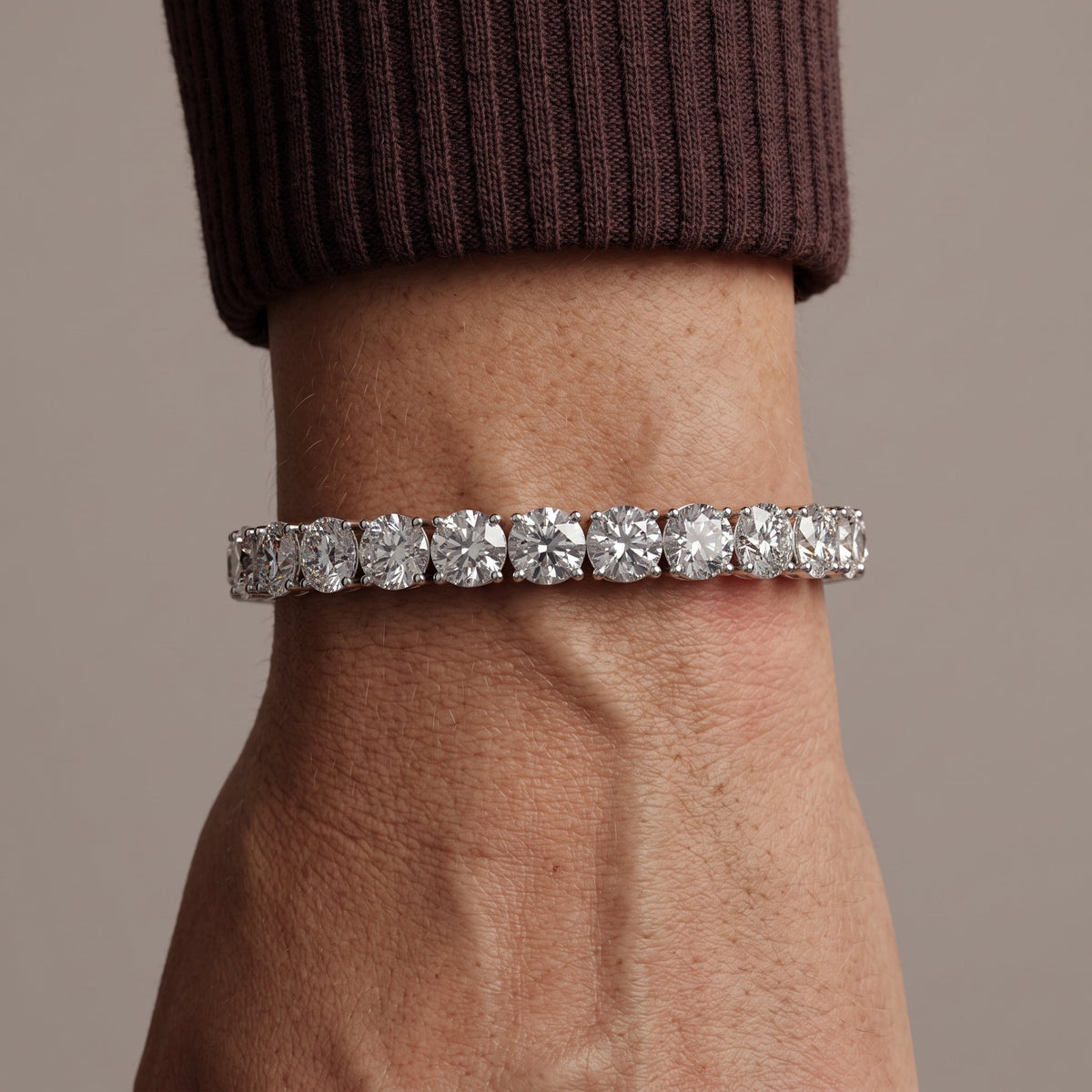 White Gold Round Moissanite Tennis Bracelet