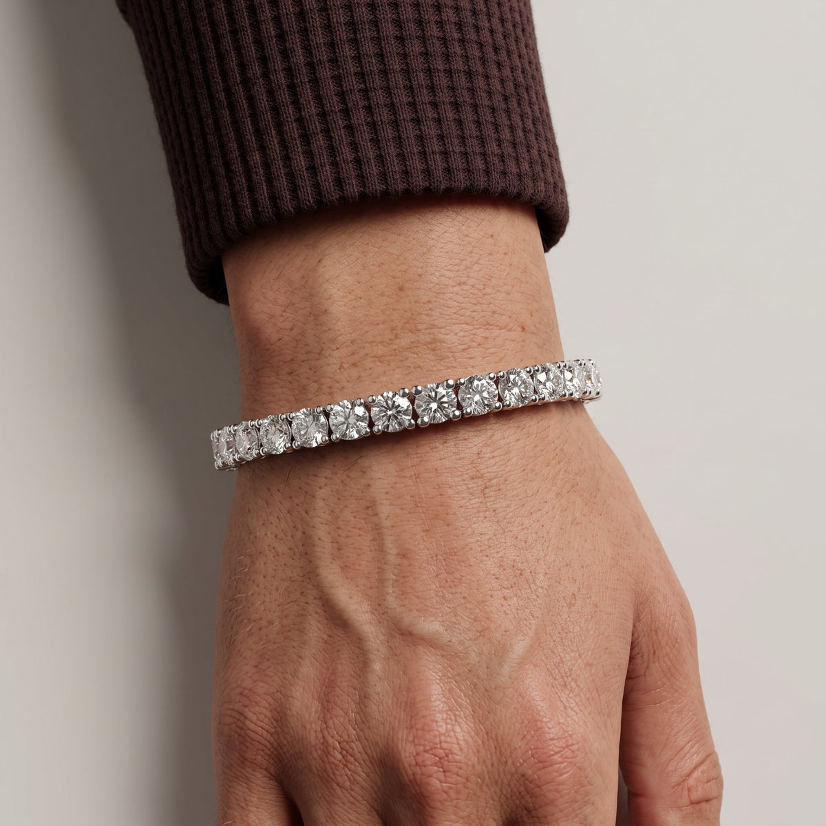 White Gold Round Moissanite Tennis Bracelet