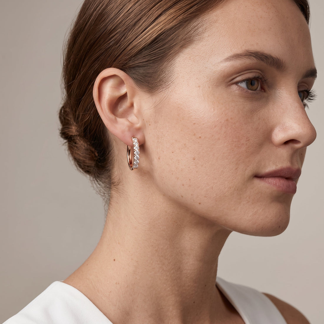 Rose Gold Round Hoop Earrings