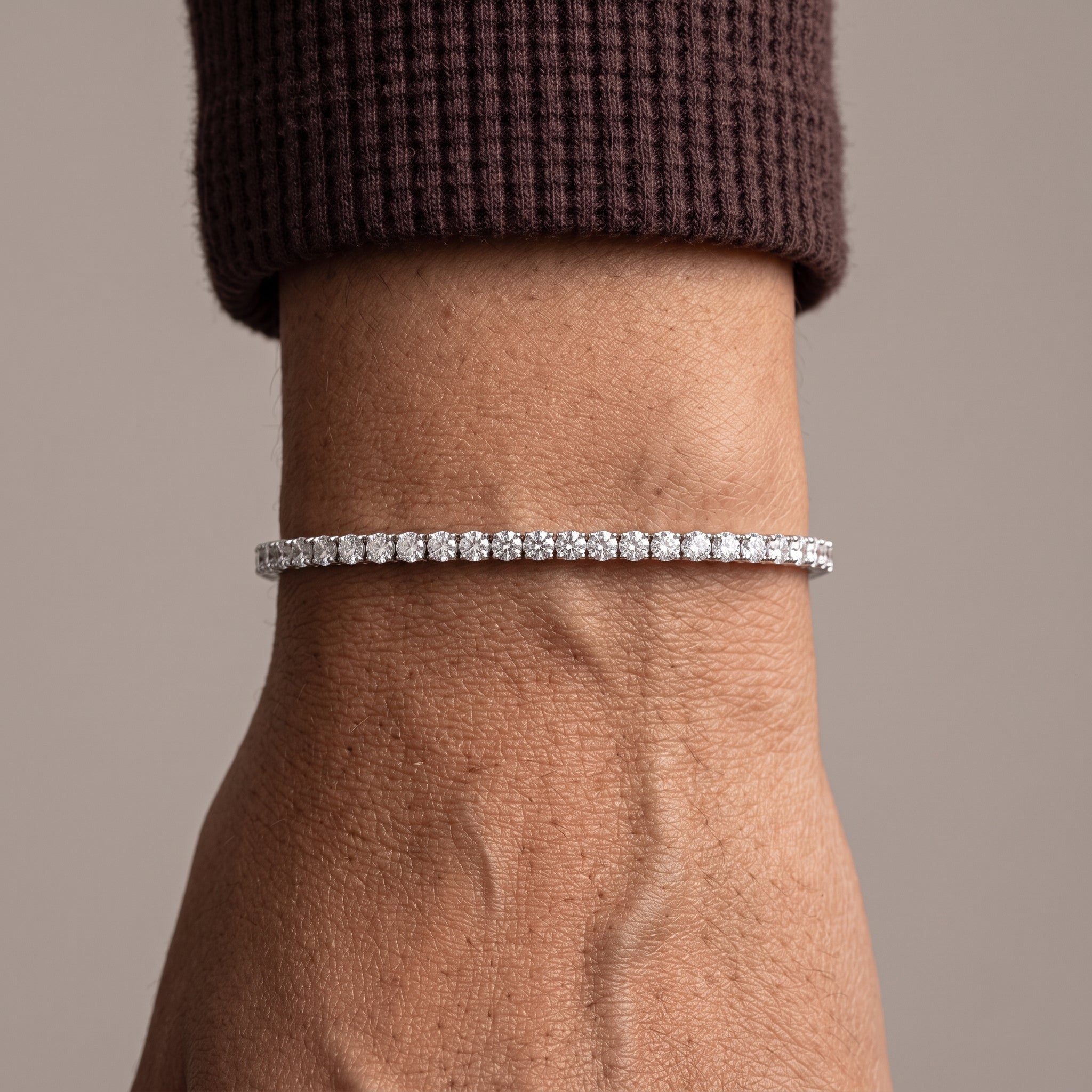 White Gold Round Moissanite Tennis Bracelet