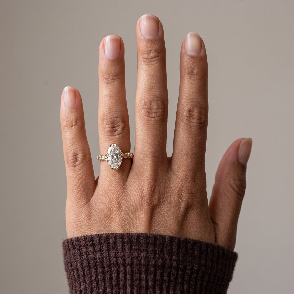 Yellow Gold Oval Moissanite Engagement Ring