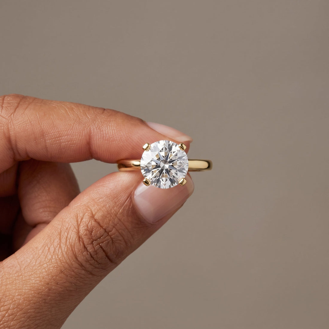Yellow Gold Round Solitaire Engagement Ring
