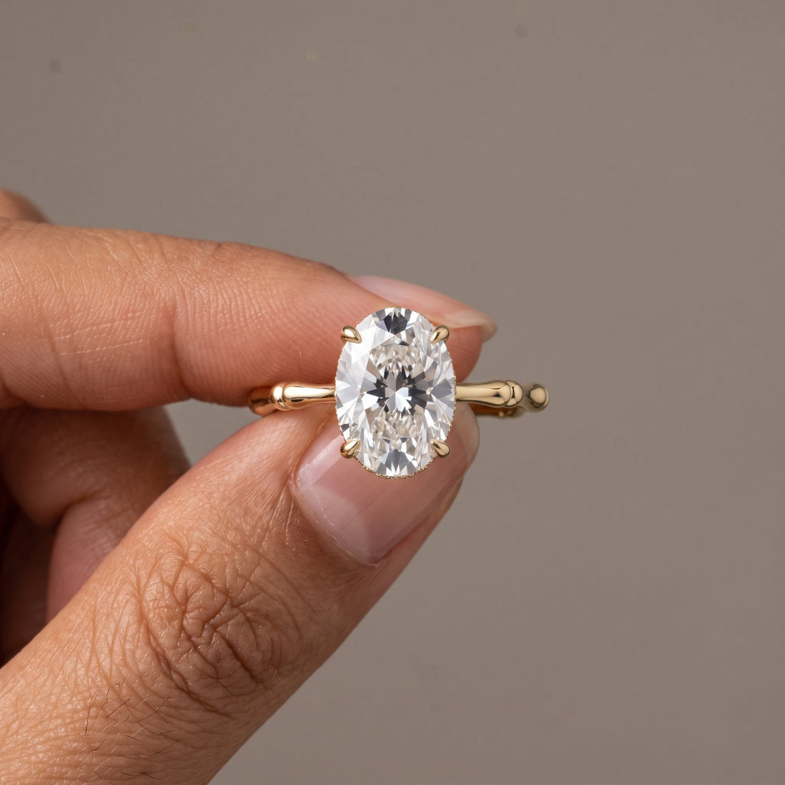 Yellow Gold Oval Cut Engagement Ring