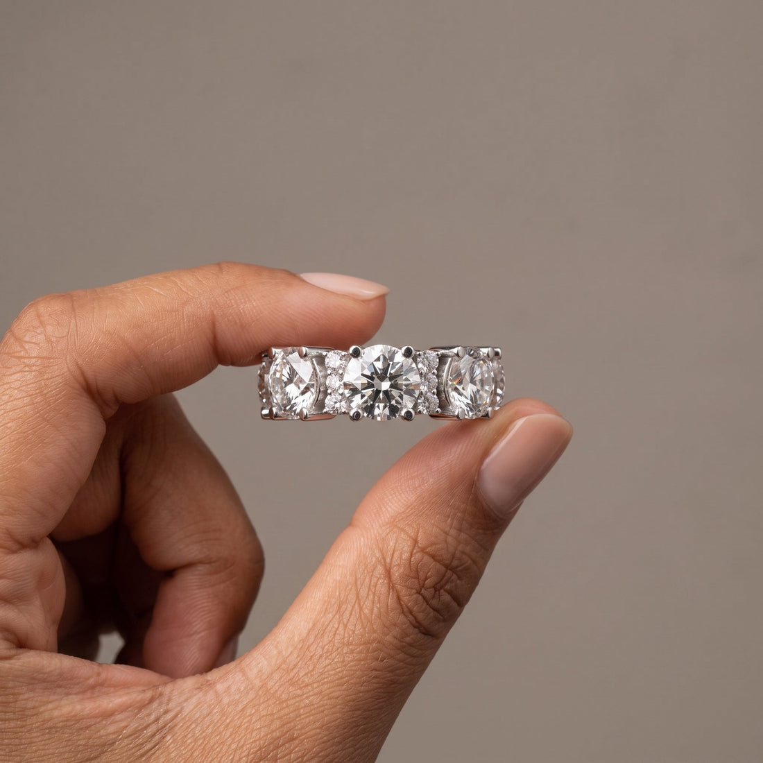 White Gold Round Eternity Band Ring