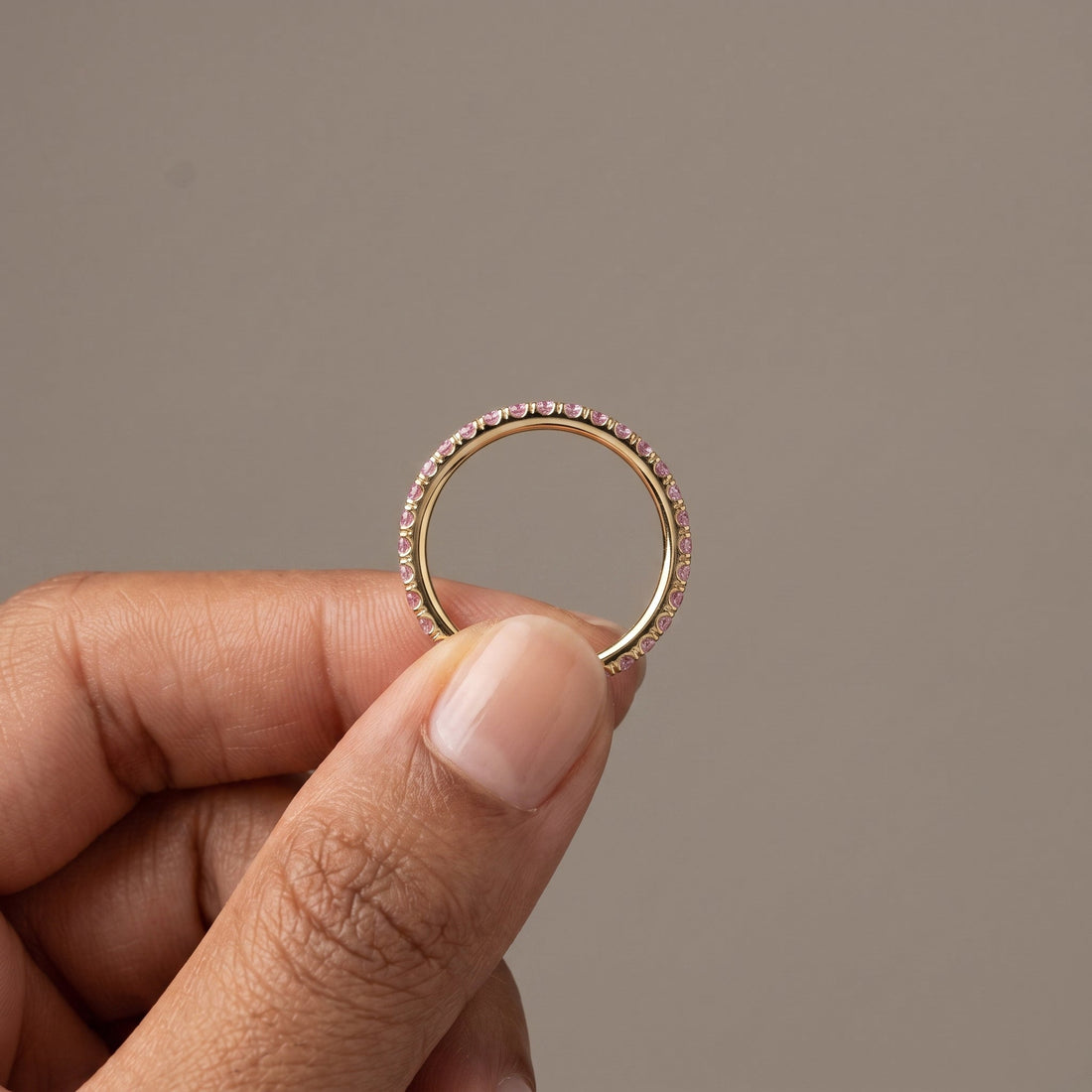 Yellow Gold Round Eternity Band Ring