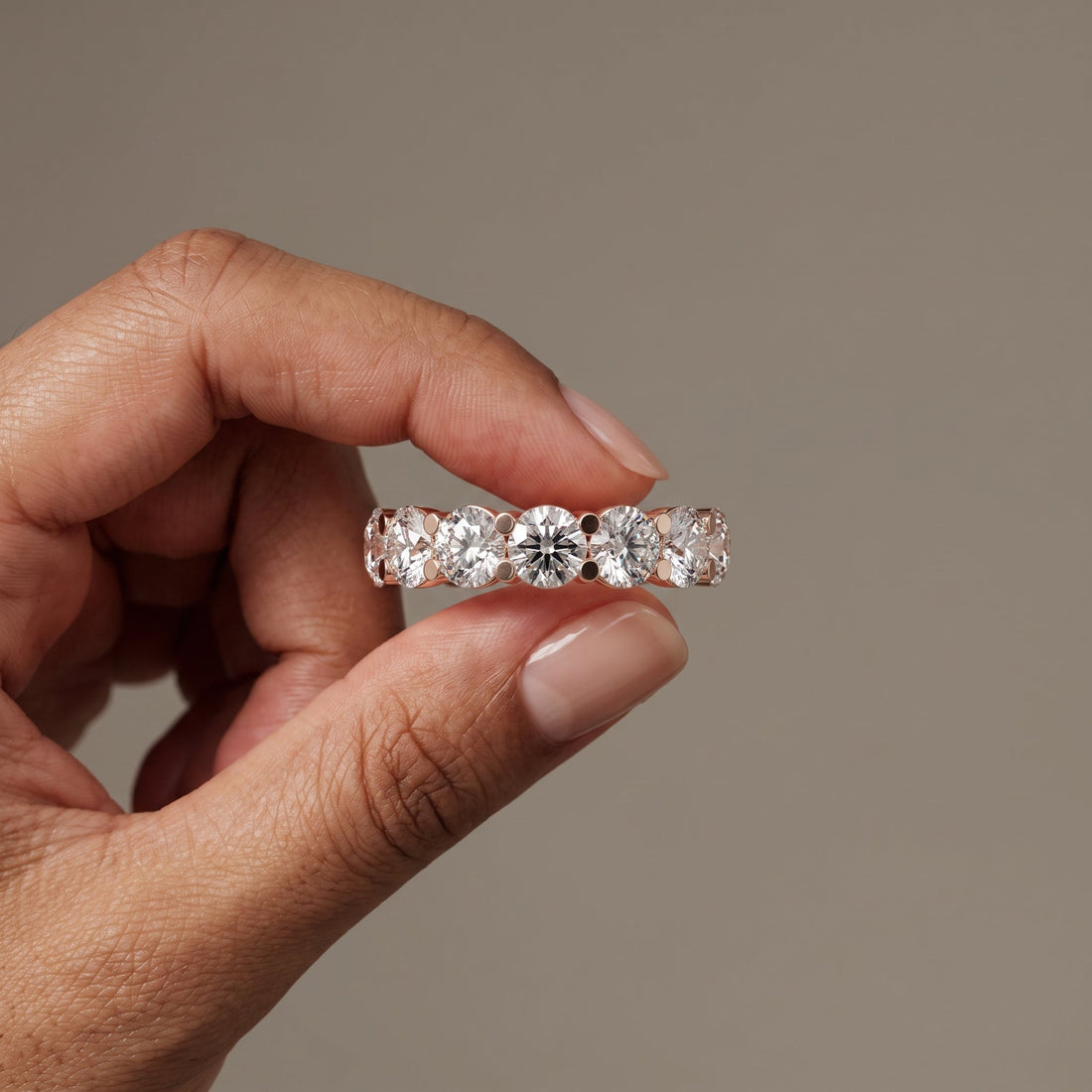 Rose Gold Round Eternity Band Ring