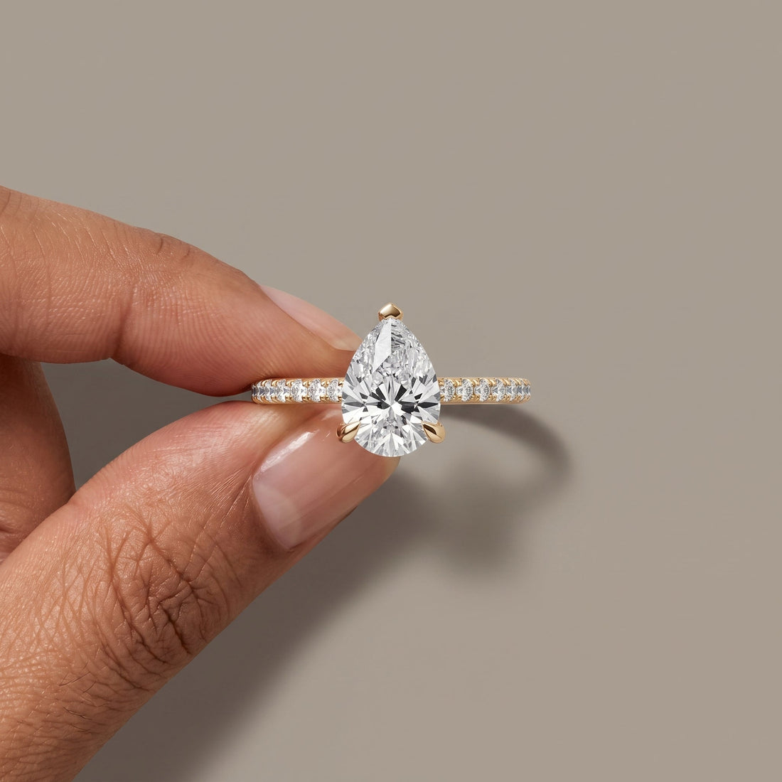 Pear And Round Cut Brilliant VVS1 Eternity Engagement Ring