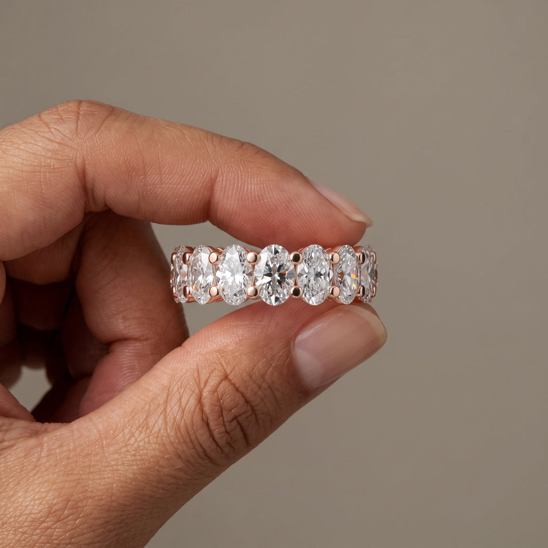 Rose Gold Oval Eternity Band Ring