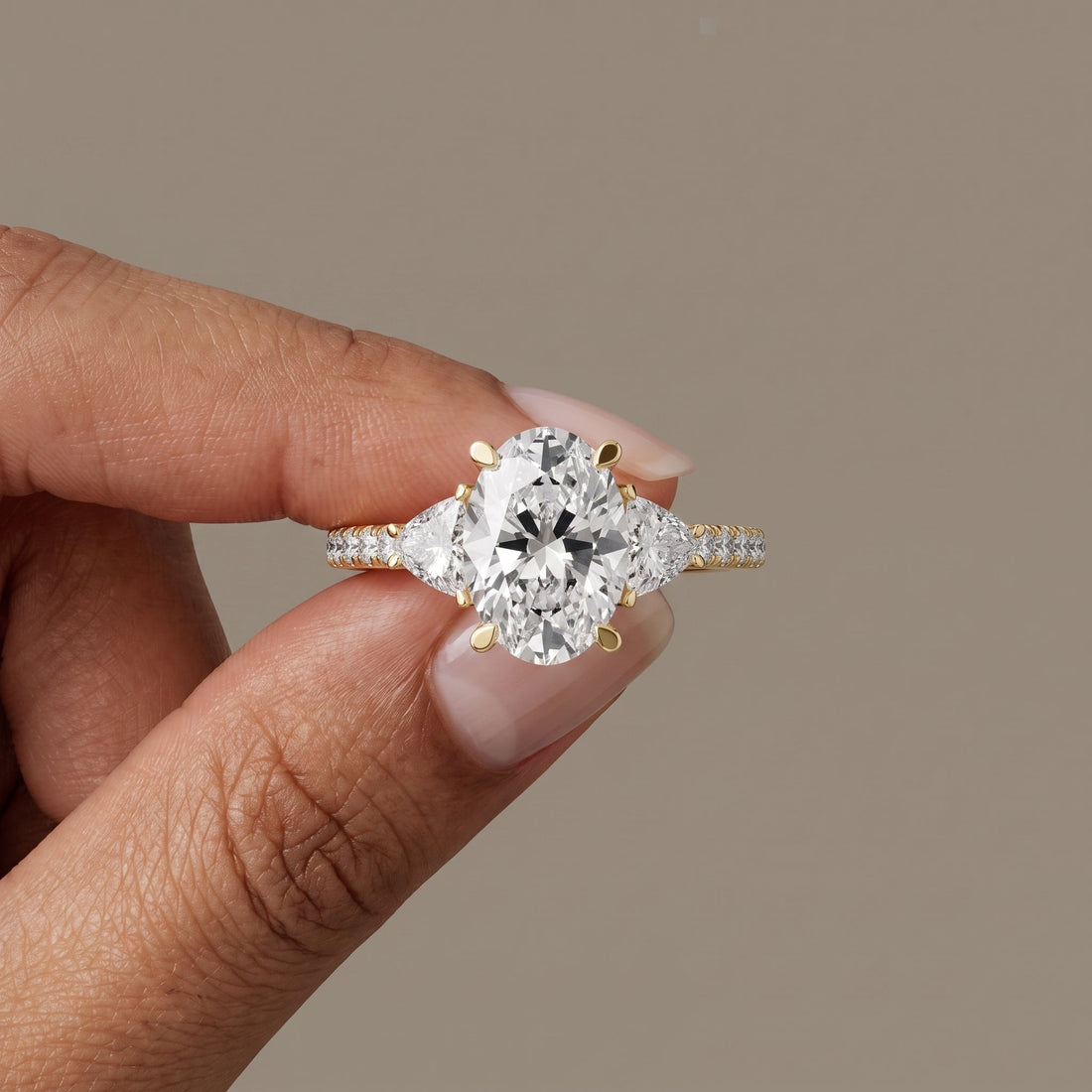 Yellow Gold Oval Cut Engagement Ring