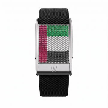 UAE Flag Diamond WHOOP 5.0 case set with moissanite – angle view – Zius Jewels