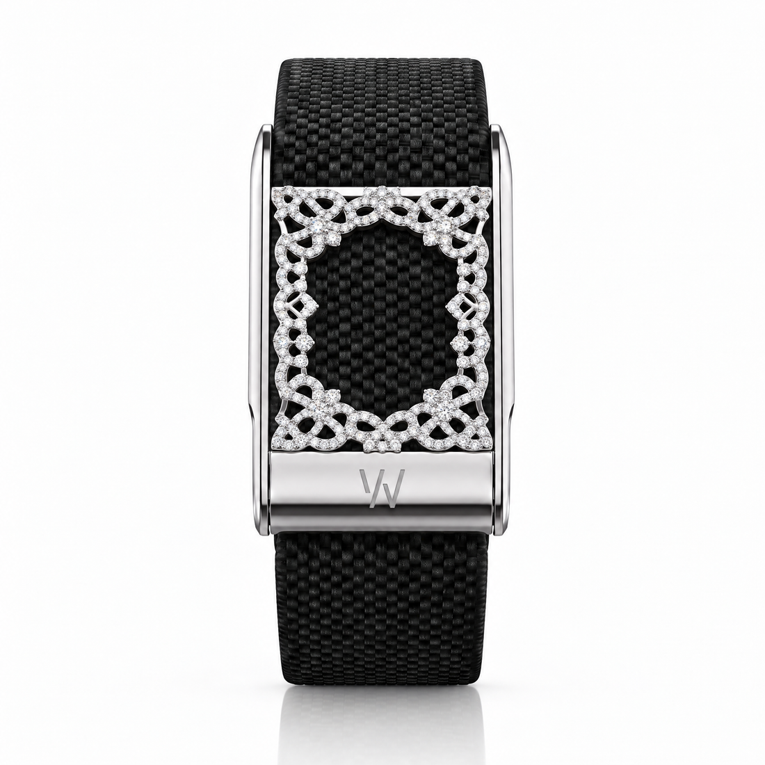 Openwork Lattice Frame Diamond WHOOP 5.0 case set with moissanite – angle view – Zius Jewels