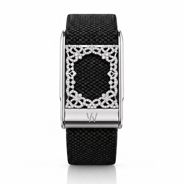 Openwork Lattice Frame Diamond WHOOP 5.0 case set with moissanite – angle view – Zius Jewels