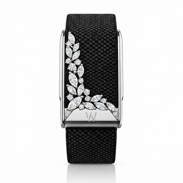 Diamond Leaf Vine WHOOP 5.0 case set with moissanite – angle view – Zius Jewels