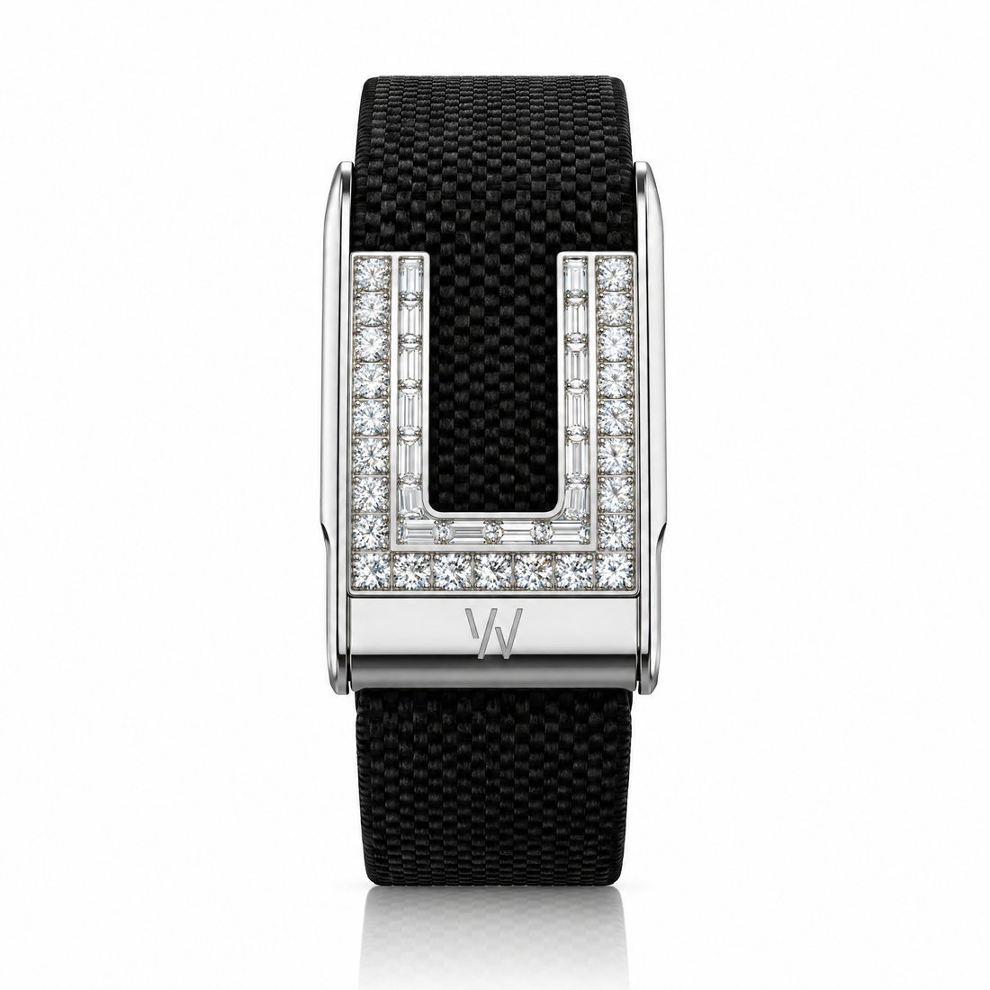 Diamond Frame Border WHOOP 5.0 case set with moissanite – angle view – Zius Jewels