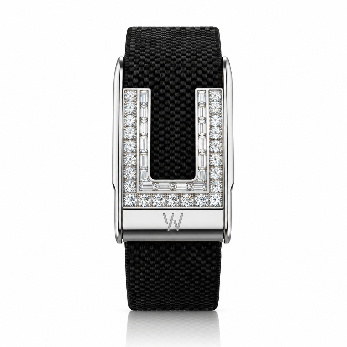 Diamond Frame Border WHOOP 5.0 case set with moissanite – angle view – Zius Jewels