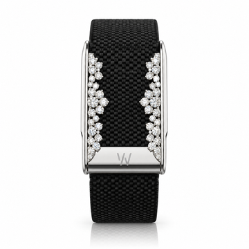 Diamond Floral Edge WHOOP 5.0 case set with moissanite – angle view – Zius Jewels