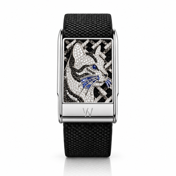 Diamond & Sapphire Fox WHOOP 5.0 case set with moissanite – angle view – Zius Jewels
