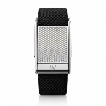 Full Pavé Diamond WHOOP 5.0 case set with moissanite – angle view – Zius Jewels