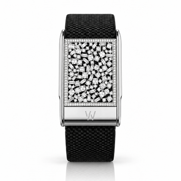 Diamond Mosaic WHOOP 5.0 case set with moissanite – angle view – Zius Jewels