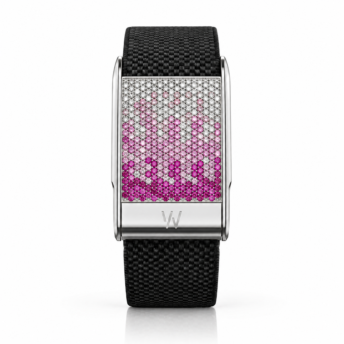 Pink Ombre Diamond WHOOP 5.0 case set with moissanite – angle view – Zius Jewels