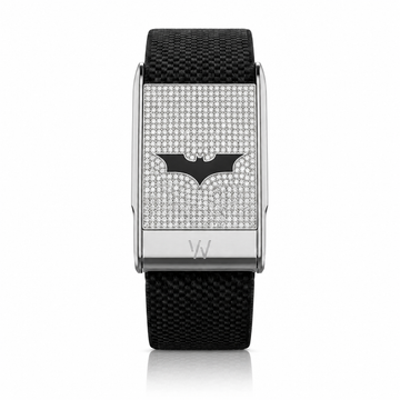 Custom Logo Black Emblem Diamond WHOOP 5.0 case set with moissanite – angle view – Zius Jewels