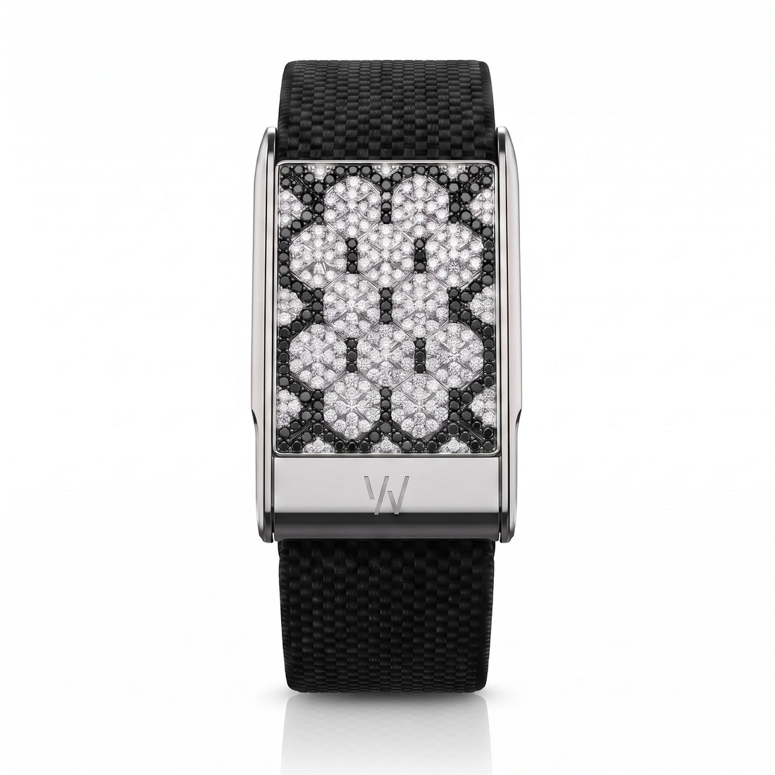 Diamond Clover Pattern WHOOP 5.0 case set with moissanite – angle view – Zius Jewels