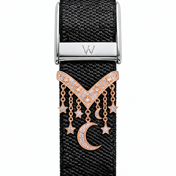 Celestial Moon and Star Cascade WHOOP charm – moissanite / lab-grown diamond strap charm for WHOOP 5.0 by Zius Jewels