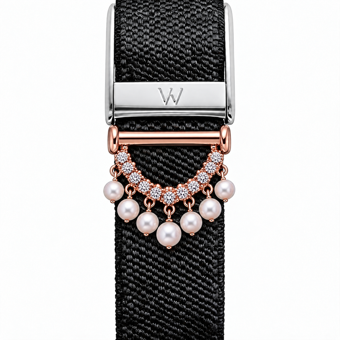 Pearl Cascade WHOOP charm – moissanite / lab-grown diamond strap charm for WHOOP 5.0 by Zius Jewels