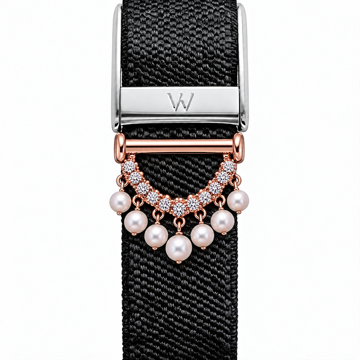 Pearl Cascade WHOOP charm – moissanite / lab-grown diamond strap charm for WHOOP 5.0 by Zius Jewels