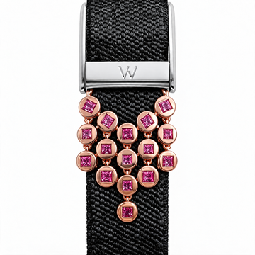 Pink Mosaic Shield WHOOP charm – moissanite / lab-grown diamond strap charm for WHOOP 5.0 by Zius Jewels