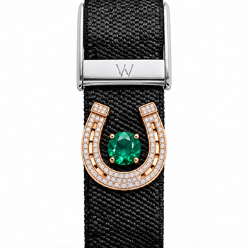 Emerald Horseshoe WHOOP charm – moissanite / lab-grown diamond strap charm for WHOOP 5.0 by Zius Jewels