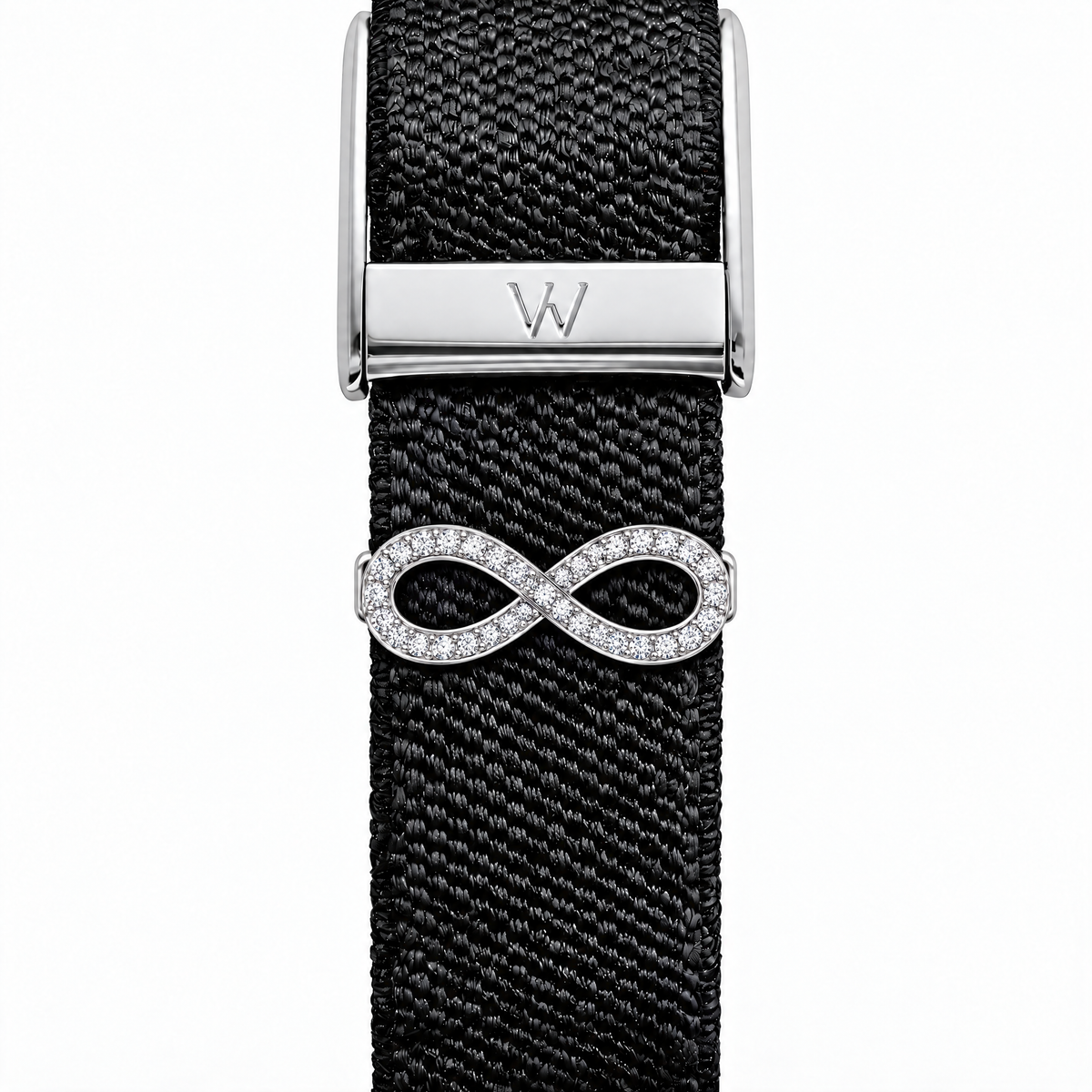 Diamond Infinity WHOOP charm – moissanite / lab-grown diamond strap charm for WHOOP 5.0 by Zius Jewels