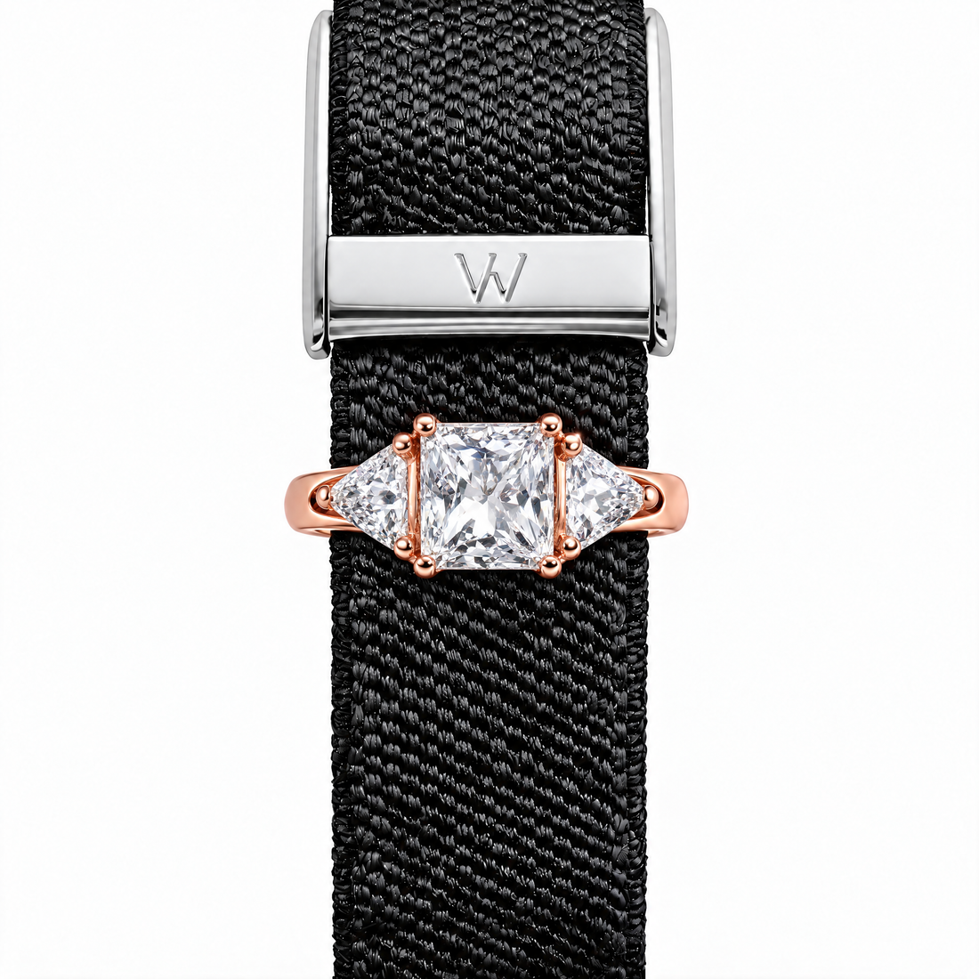 Emerald-Cut Bezel Bar WHOOP charm – moissanite / lab-grown diamond strap charm for WHOOP 5.0 by Zius Jewels