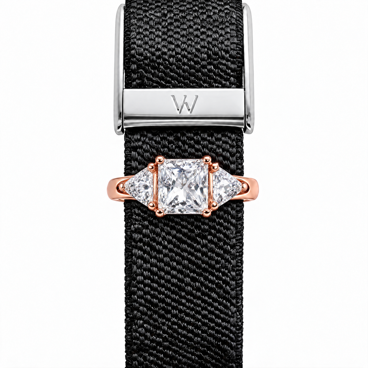 Emerald-Cut Bezel Bar WHOOP charm – moissanite / lab-grown diamond strap charm for WHOOP 5.0 by Zius Jewels