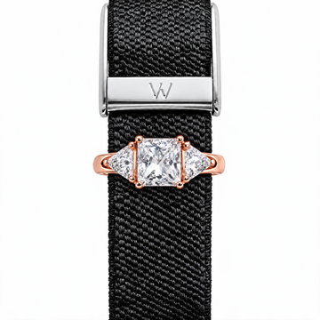 Emerald-Cut Bezel Bar WHOOP charm – moissanite / lab-grown diamond strap charm for WHOOP 5.0 by Zius Jewels