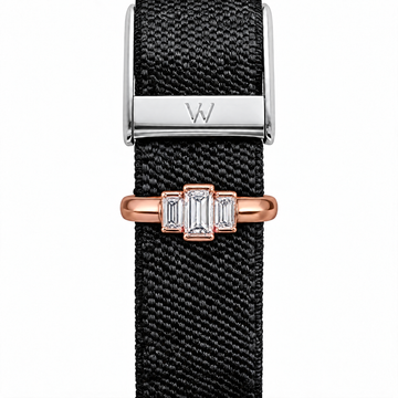 Emerald-Cut Trilogy Bar WHOOP charm – moissanite / lab-grown diamond strap charm for WHOOP 5.0 by Zius Jewels