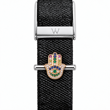 Gem-Set Hamsa WHOOP charm – moissanite / lab-grown diamond strap charm for WHOOP 5.0 by Zius Jewels