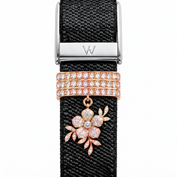 Tennis Bar and Floral Drop WHOOP charm – moissanite / lab-grown diamond strap charm for WHOOP 5.0 by Zius Jewels