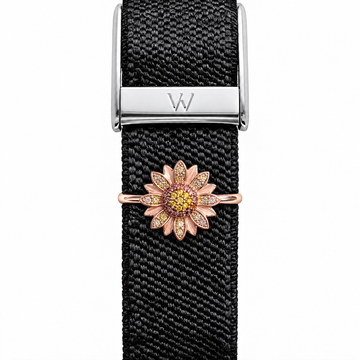 Gem-Set Sunflower WHOOP charm – moissanite / lab-grown diamond strap charm for WHOOP 5.0 by Zius Jewels