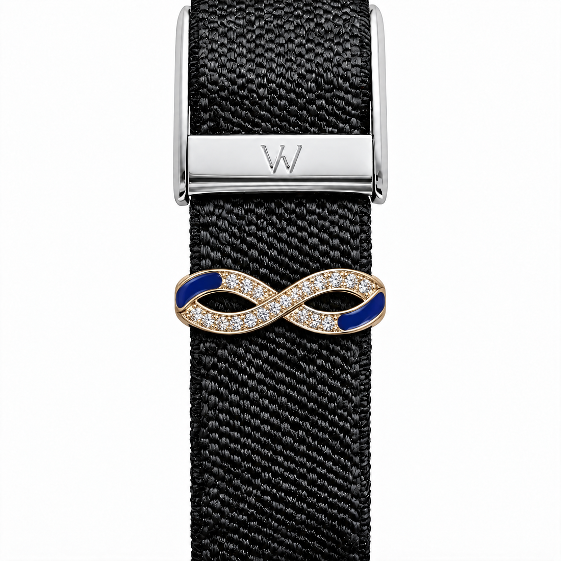 Sapphire Infinity WHOOP charm – moissanite / lab-grown diamond strap charm for WHOOP 5.0 by Zius Jewels