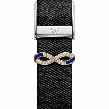 Sapphire Infinity WHOOP charm – moissanite / lab-grown diamond strap charm for WHOOP 5.0 by Zius Jewels