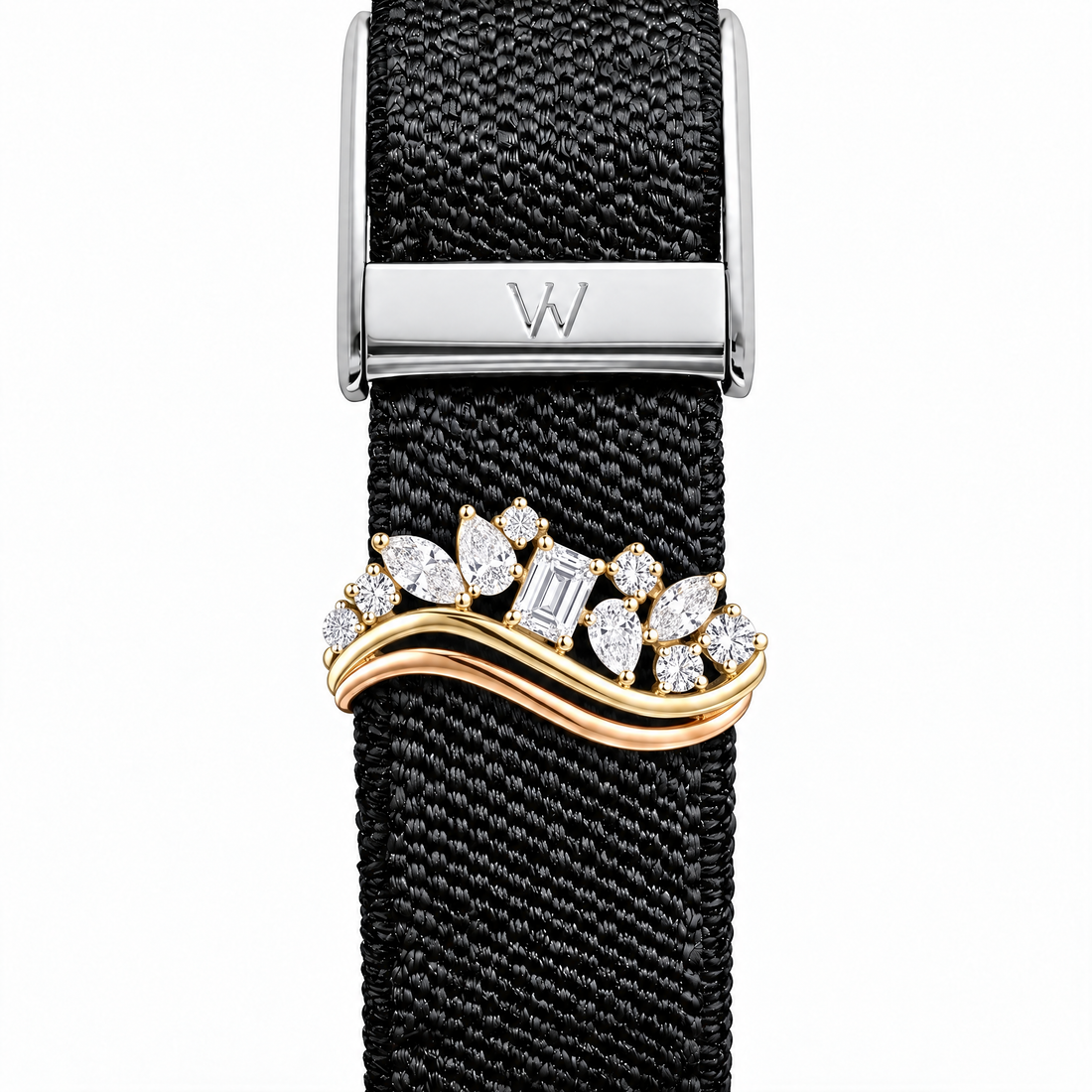 Baguette Wave Crown WHOOP charm – moissanite / lab-grown diamond strap charm for WHOOP 5.0 by Zius Jewels