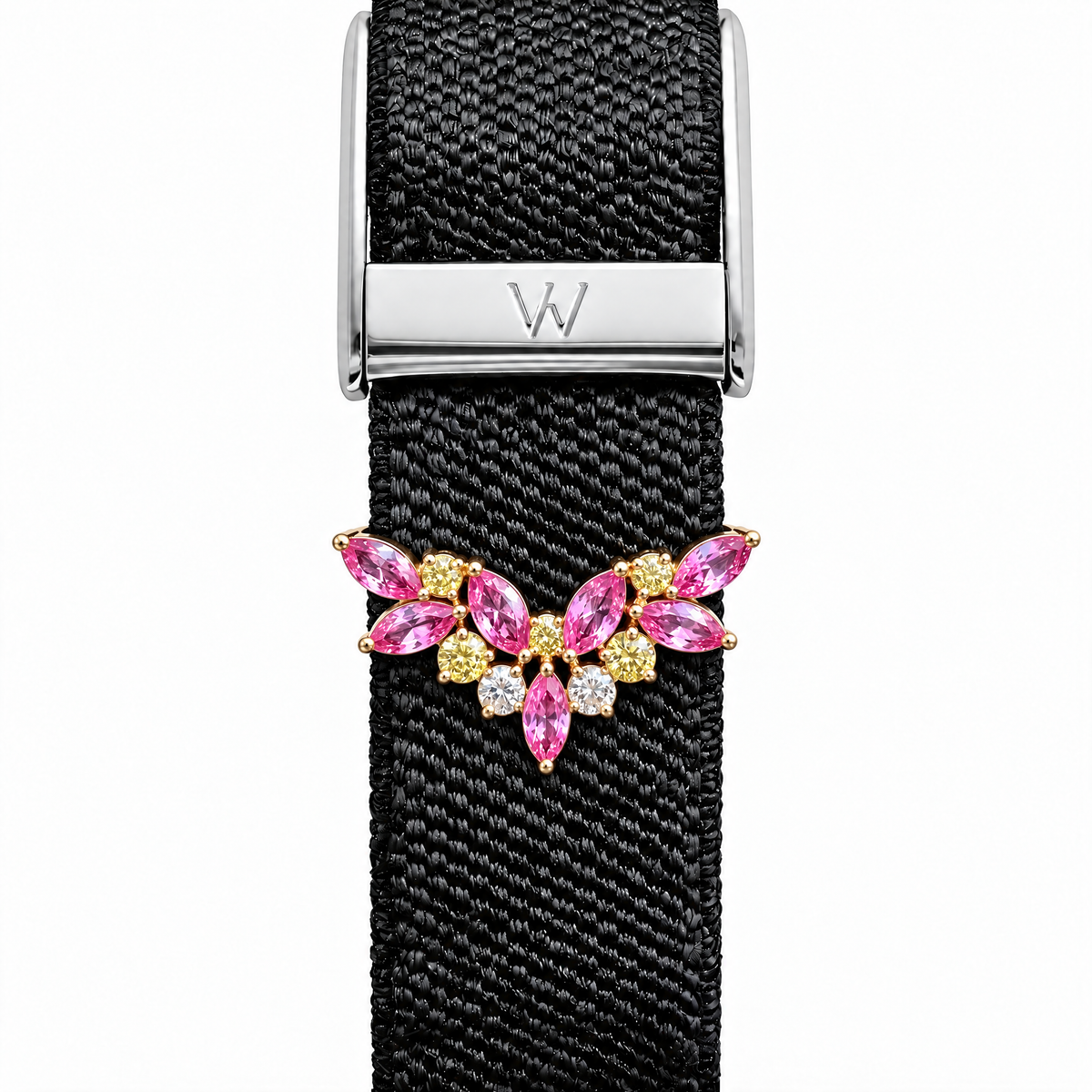 Pink Marquise Wings WHOOP charm – moissanite / lab-grown diamond strap charm for WHOOP 5.0 by Zius Jewels