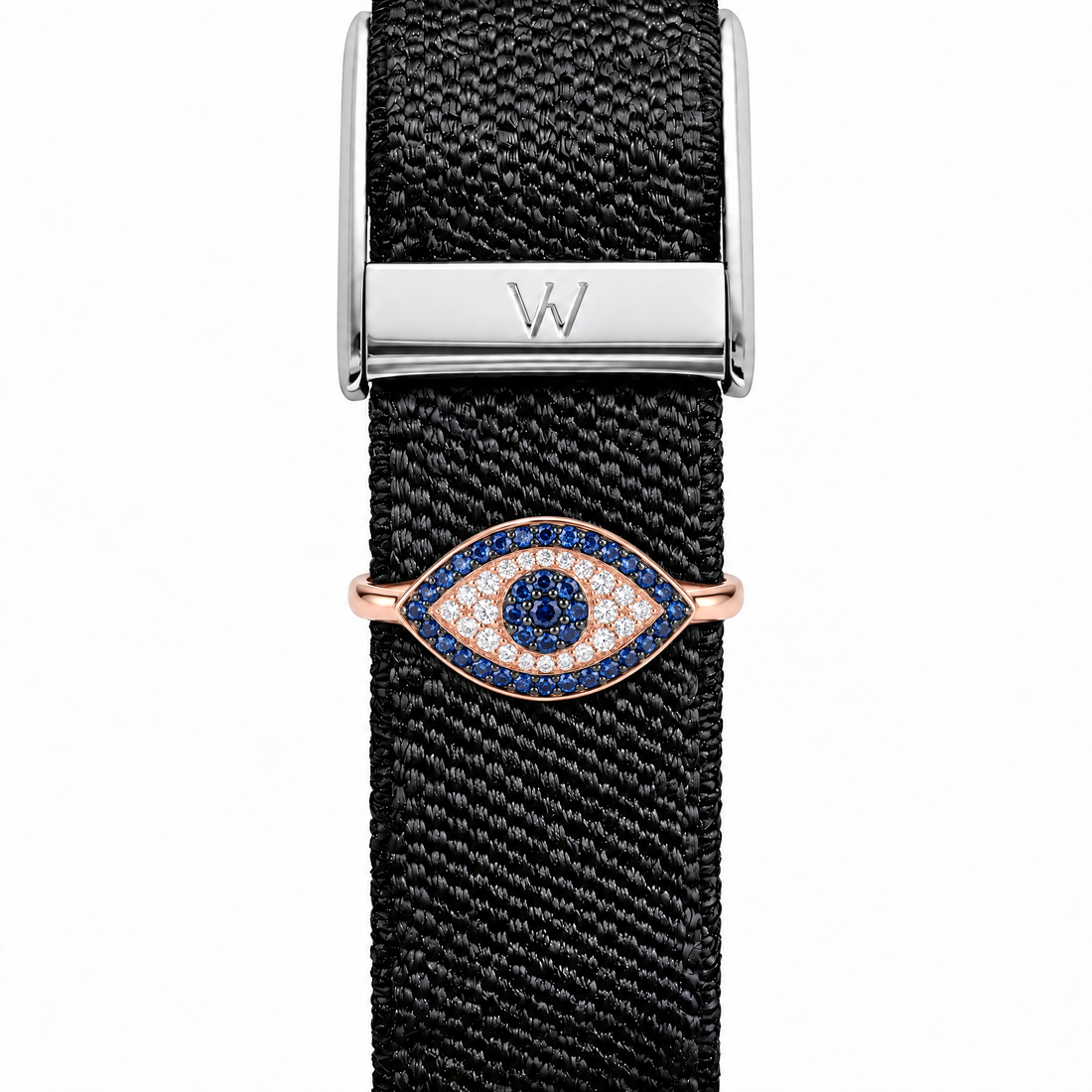 Gem-Set Evil Eye WHOOP charm – moissanite / lab-grown diamond strap charm for WHOOP 5.0 by Zius Jewels