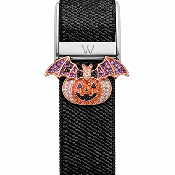 Bat and Jack-o-Lantern WHOOP charm – moissanite / lab-grown diamond strap charm for WHOOP 5.0 by Zius Jewels