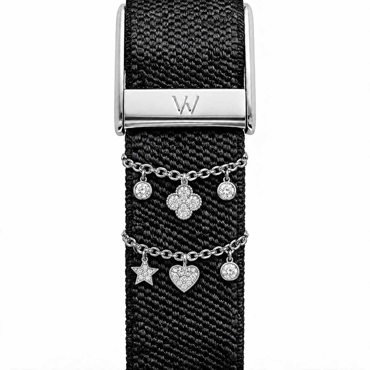 Celestial Double Chain WHOOP charm – moissanite / lab-grown diamond strap charm for WHOOP 5.0 by Zius Jewels