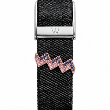 Pink Lightning Bolt WHOOP charm – moissanite / lab-grown diamond strap charm for WHOOP 5.0 by Zius Jewels